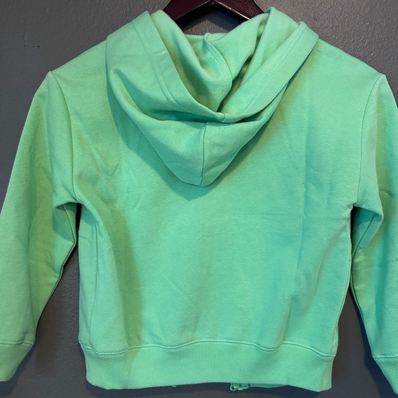 Gap Girls Zip Up Hoodie Size Small 6/7 Green with Pink Letters - Picture 6 of 6